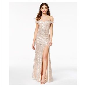 Gold Sparkle Prom Dress